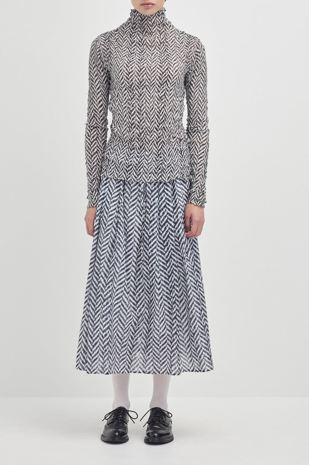 Everyday Holiday Skirt - Black White Mid