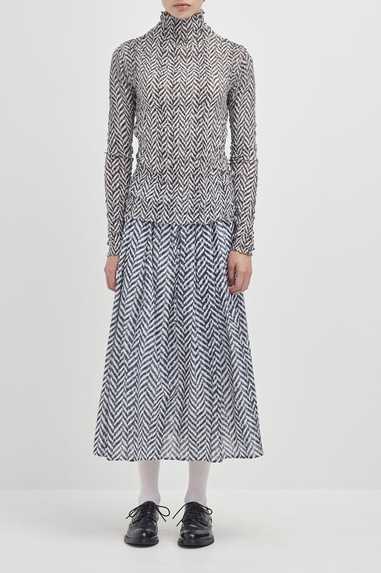 Everyday Holiday Skirt - Black White Mid