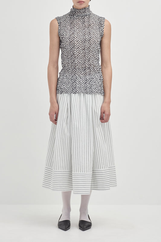 Stripe holiday skirt - Ivory Black