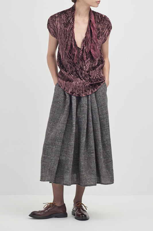 Crushed Velvet Painters Top - Antique Rose