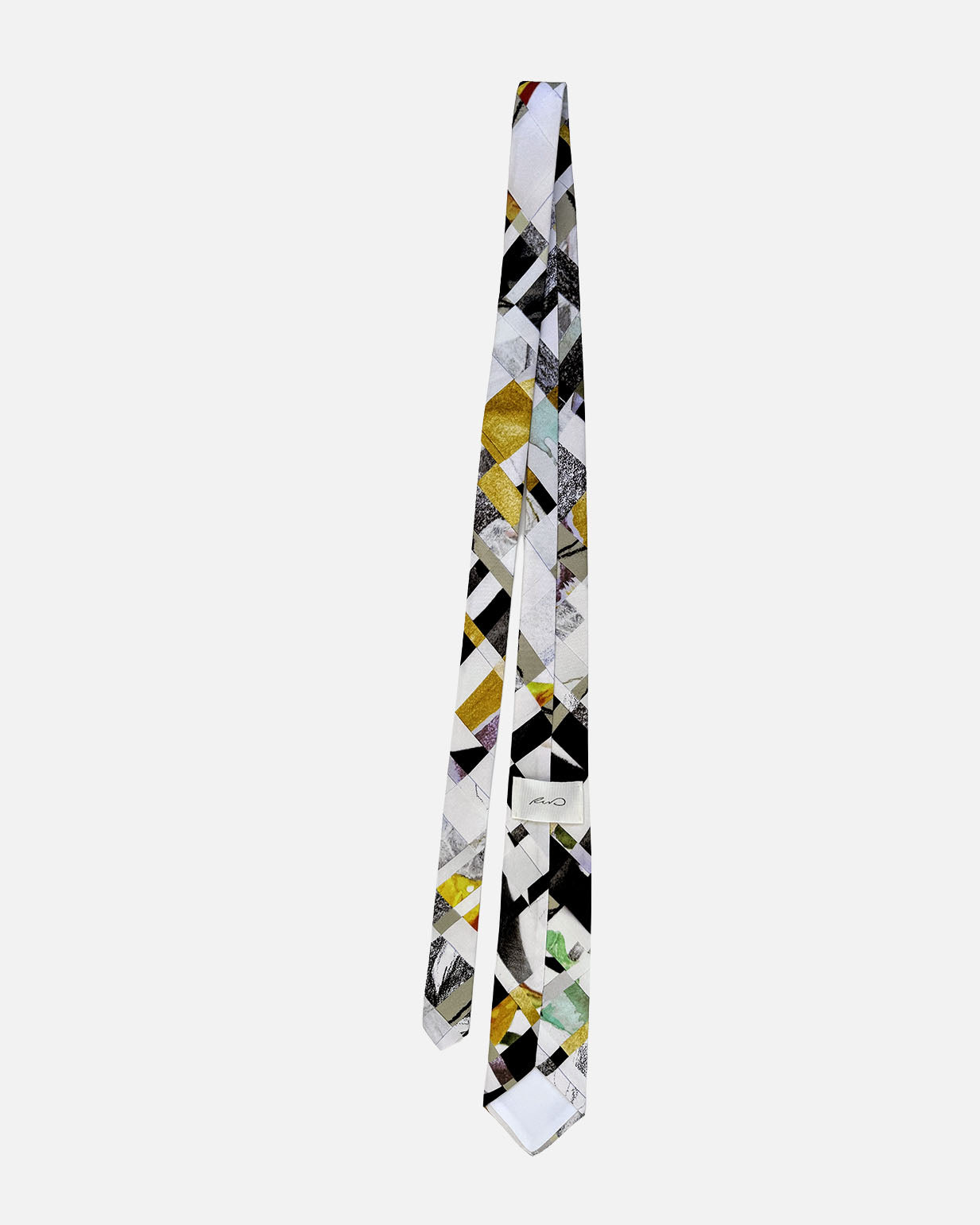 Printed Silk Tie - White Multi