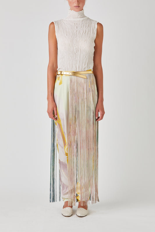 Crushed Sleeveless Turtle Neck - Ivory